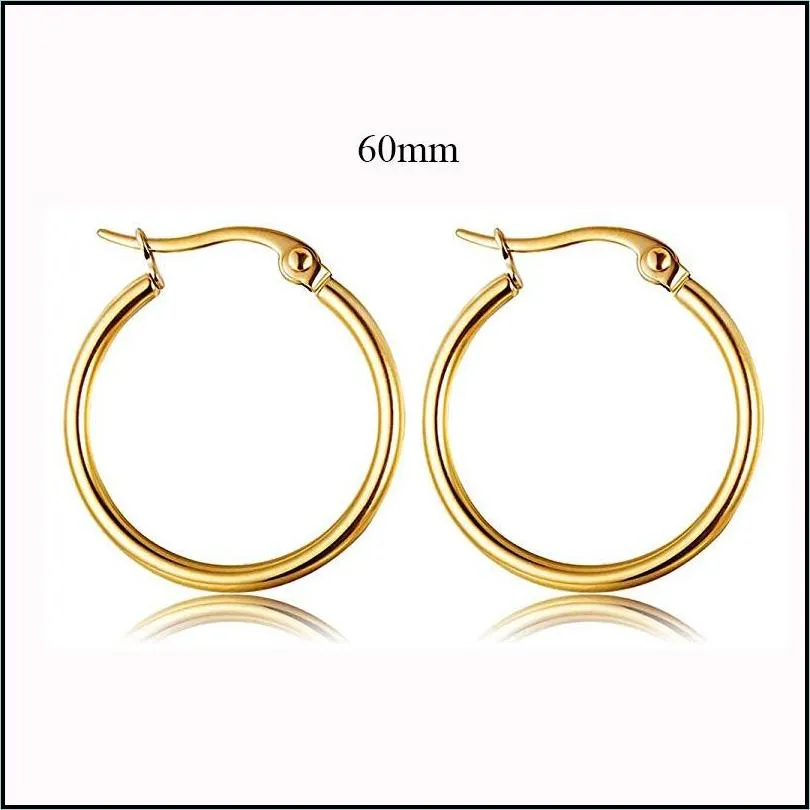  fashion 316l stainless steel big hoop earrings for cartilage women gold silver small circle round earrings jewelry wholesale