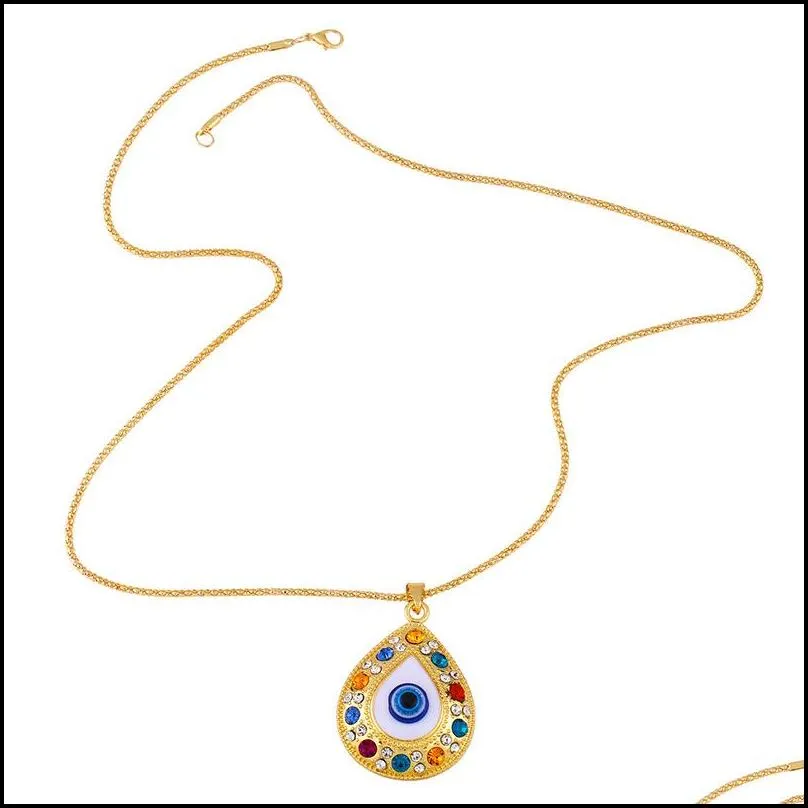 fatima hand pendant necklace turkey evil blue eyes diamond sweater chain hollow lucky pendants adjustable sliver gold necklaces turkish faith