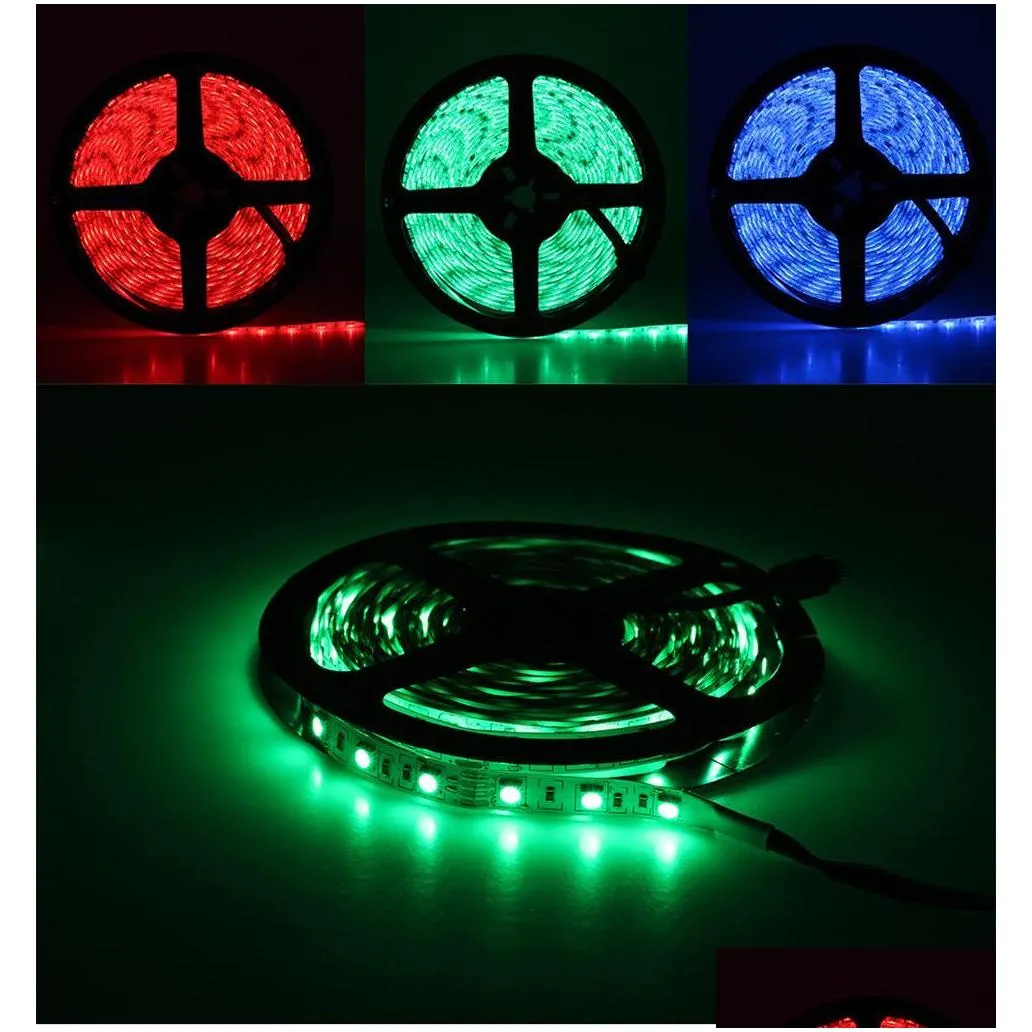 bluetooth controller rgb led strip set 12v led strip 5050 5m 60led/madd 24key bluetooth controller add power adapter