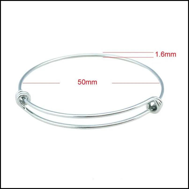 stainless steel expandable wire bangle bracelets for men women jewelry findings fashion diy silver charm bracelet