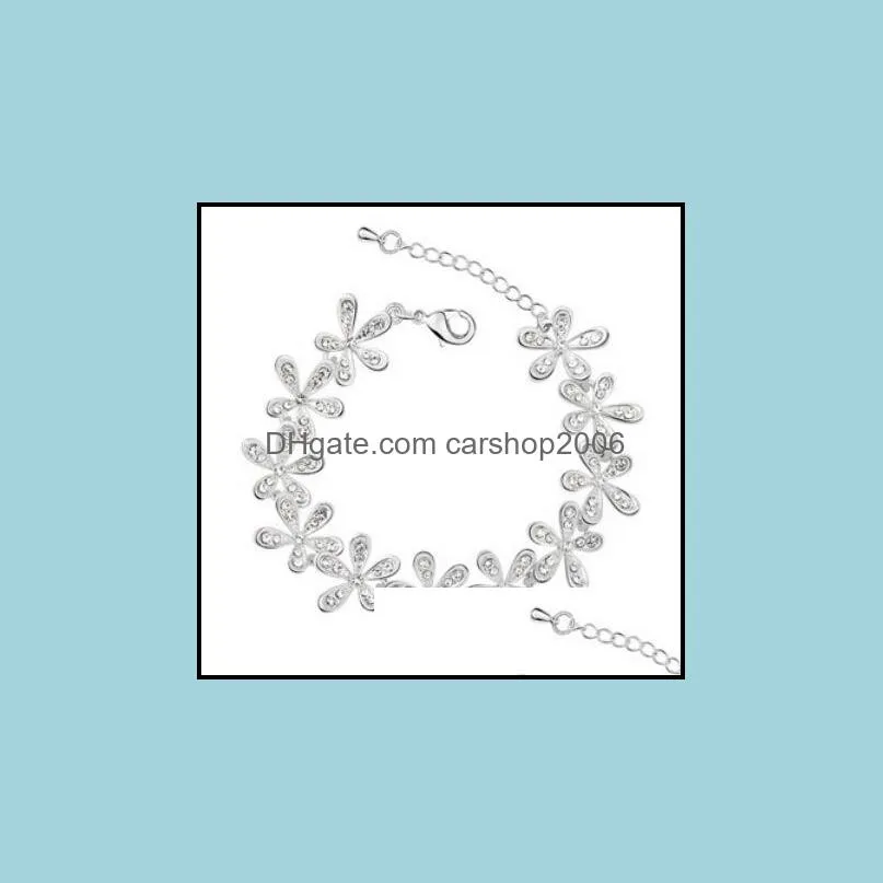 pretty charm bracelets womens rhinestone snowflake alloy extended bracelet carshop2006