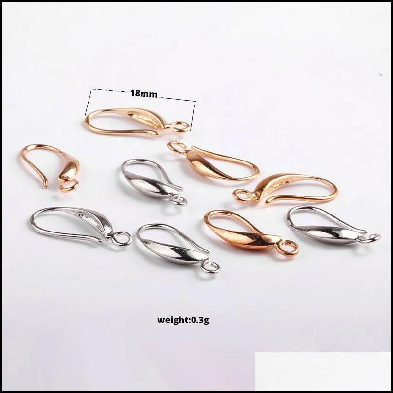 10pcs/lot 18mm copper bronze ear hook accessories gold silver color ear hook earring for diy jewelry findings components wholesale