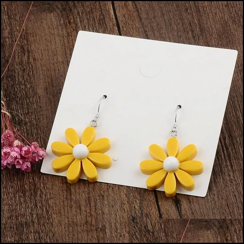 unique design personality resin daisy pendant dangle earring for women girls fashion colorful flowers drop earring jewelry gift