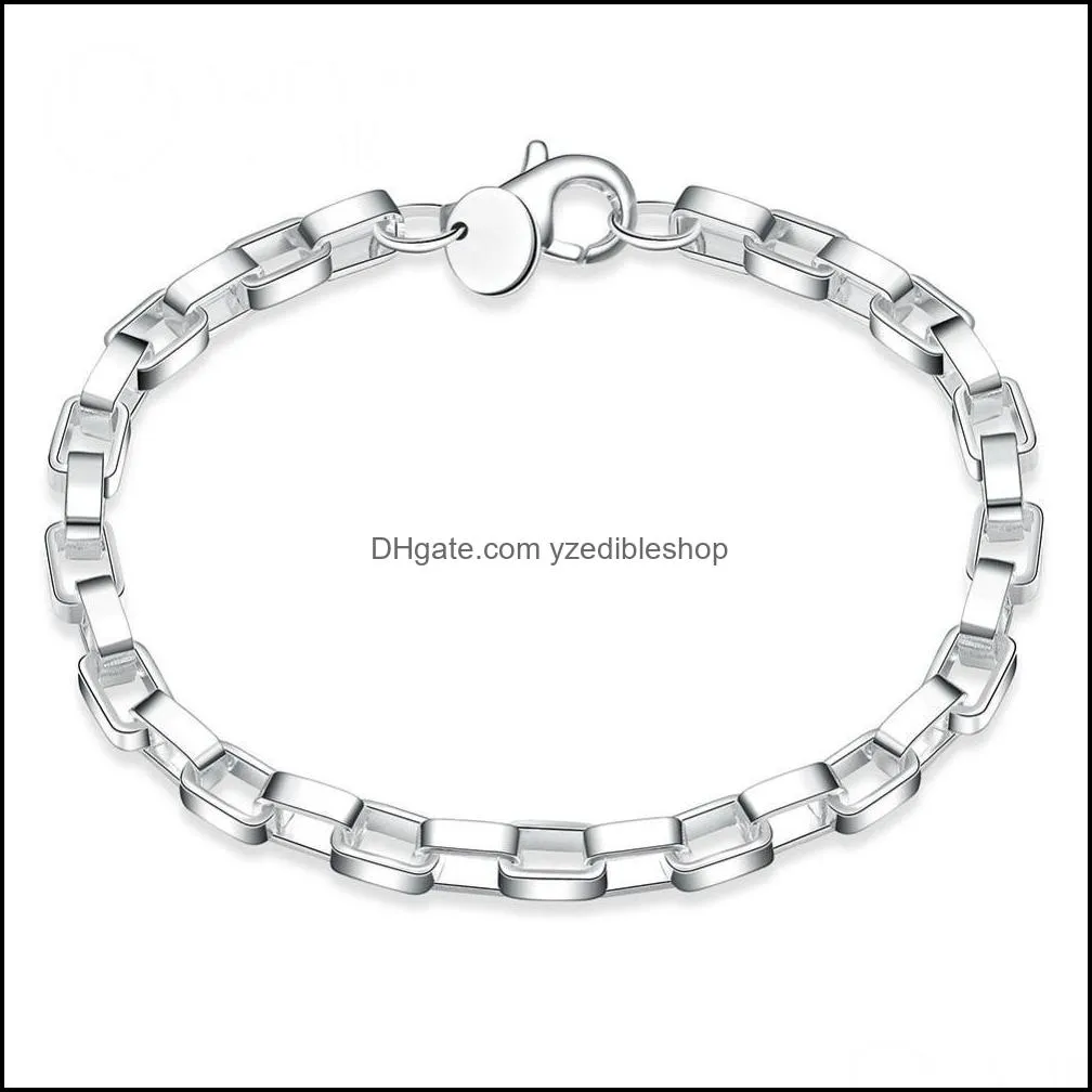charm bracelets long checkered bracelets fashion jewelry christmas gifts 925 sterling silver bracele yzedibleshop