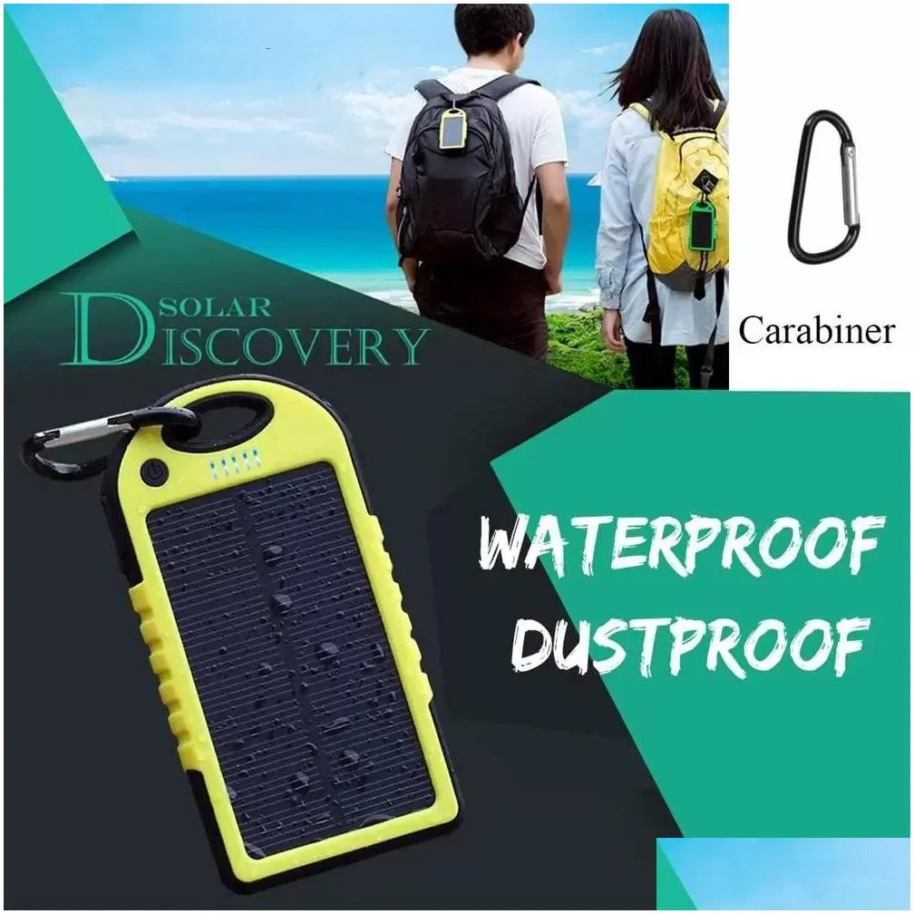 haoxin led solar panel portable waterproof power bank 12000mah dual usb solar battery power bank portable cell phone 