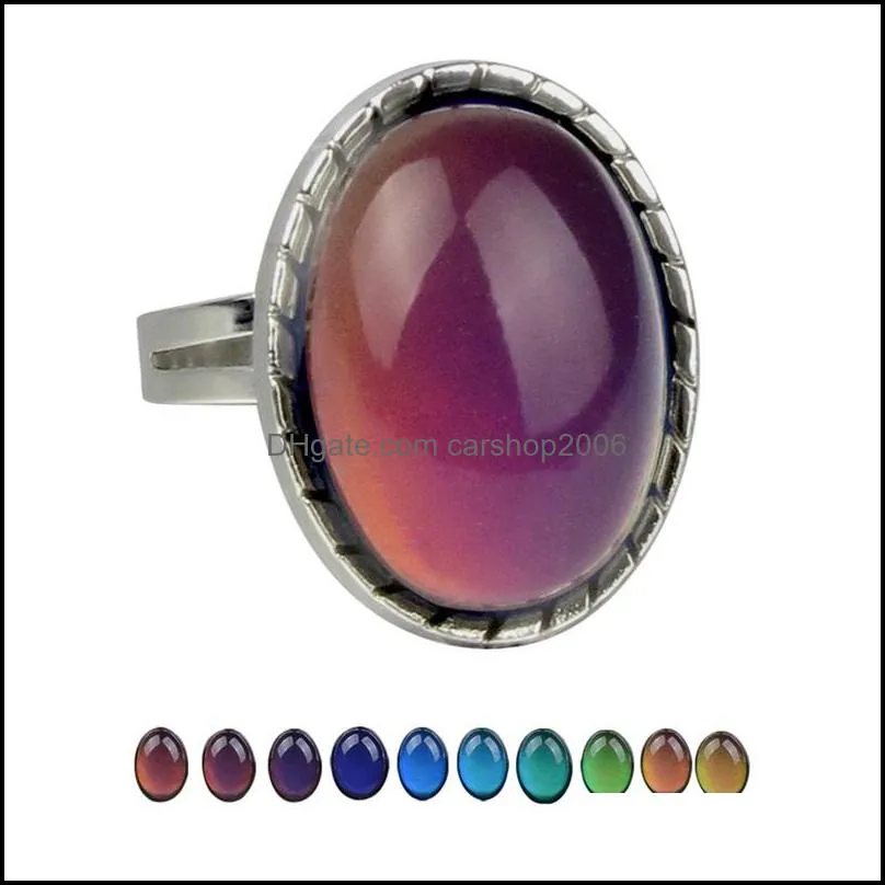 vintage retro color change mood ring oval emotion feeling changeable ring temperature control color rings for women k5530 649 q2