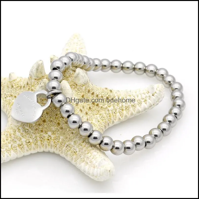  fashion brand women stainless please return to heart charms pulsera bracelet 1pcs drop 