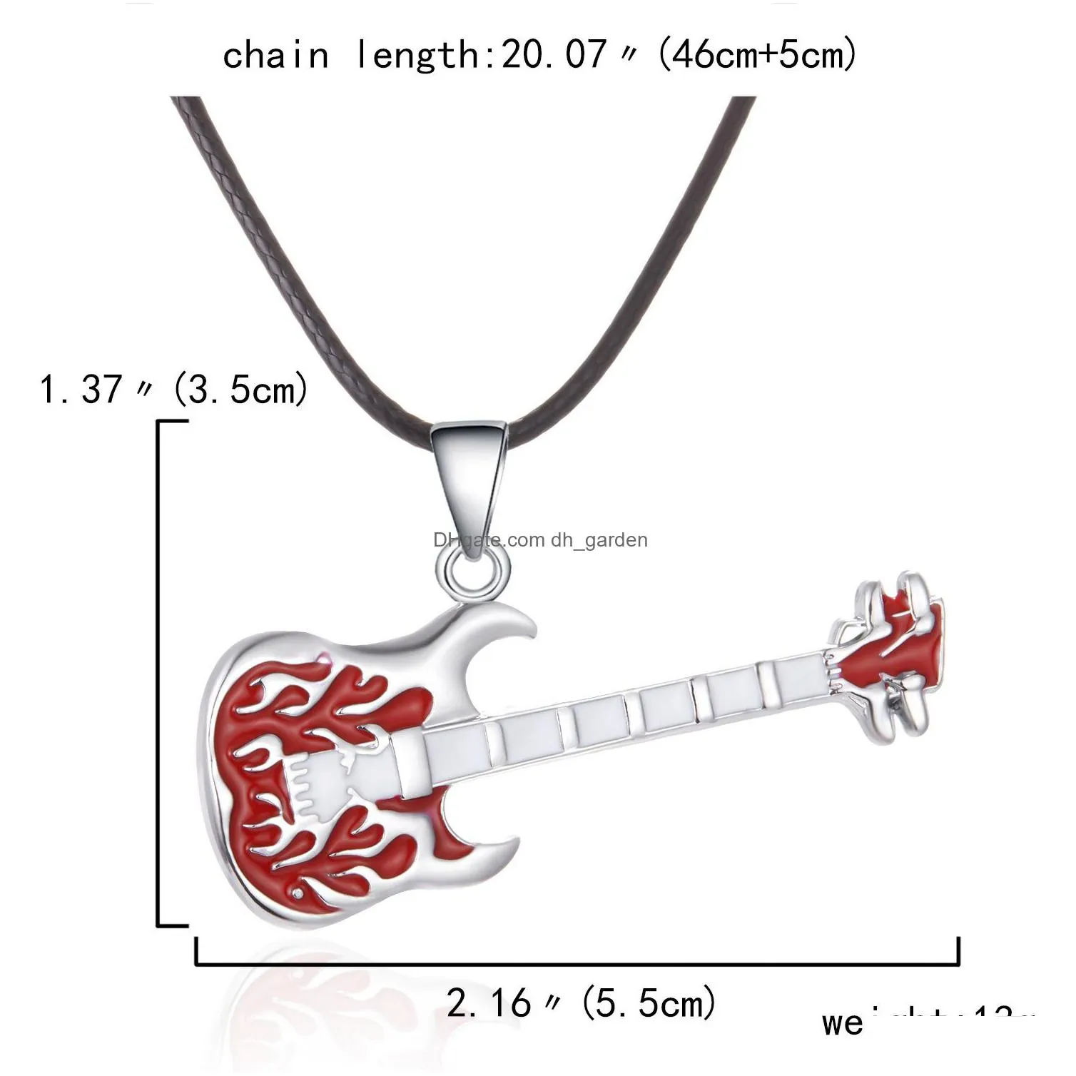 mens stainless steel necklace jewelry personalized couple gift guitar violin pendant necklace