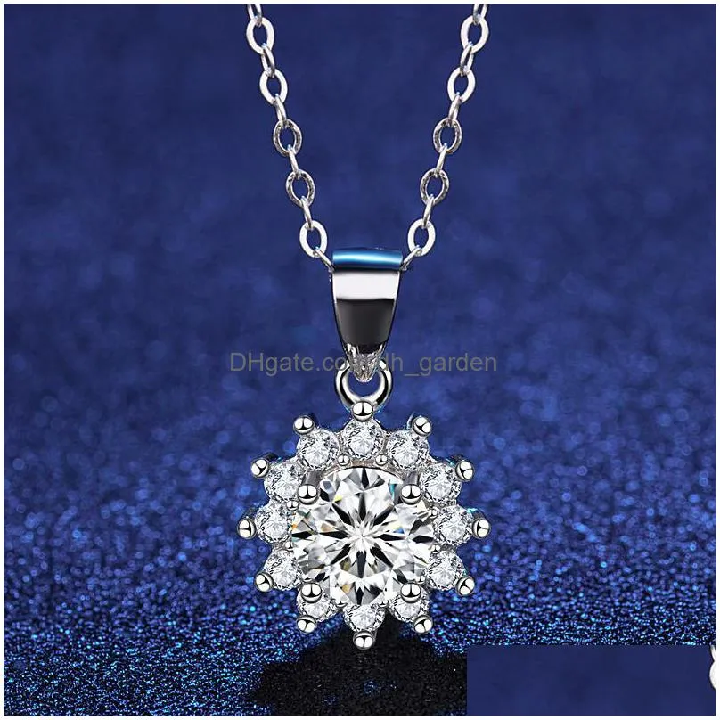 30 sterling silver add white cooper zircon pendant imitation mossan diamond necklace womens lucky clover jewelry