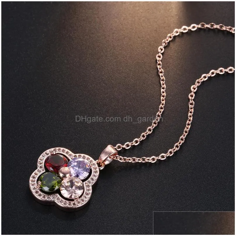 wholesale european and american hot selling quality female jewelry necklace inlay zircon micro inlay pendant shipping