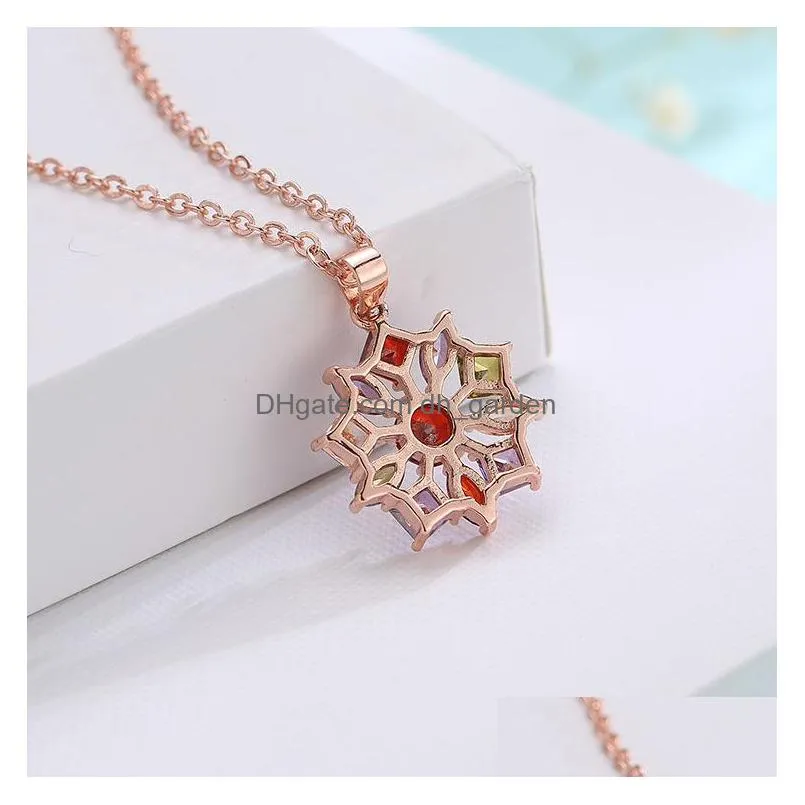hot selling european and american multicolour diamond necklace short necklace with zircon pendant clavicle chain shipping