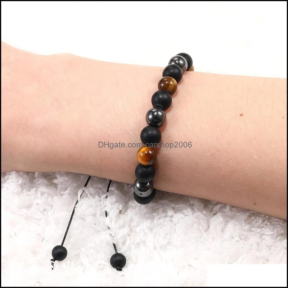 8mm handmade braid beaded bracelet for men fashion designer natural stone chakra yoga energy elastic bracelet jewelry gift