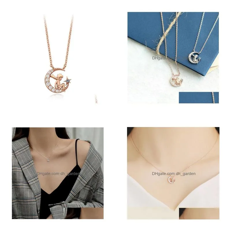 prince pendant necklace female simple tide cold wind clavicle chain accessories