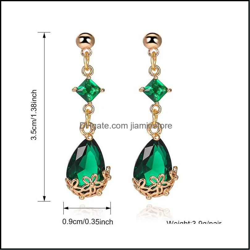 crystal glass chandelier dangle earring for women unique design geometric water drop earring trendy jewelry gift