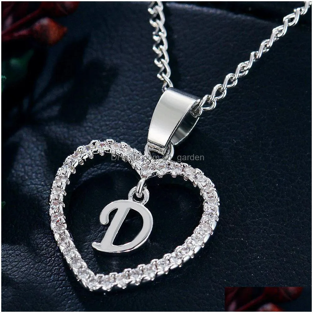 hot silver plated letter y necklace 26 letters zircon love necklace jewelry love pendant 18 inches chain shipping