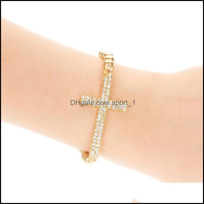 charm bracelet fashion womens gift cross love infinity stretch beaded bracelet