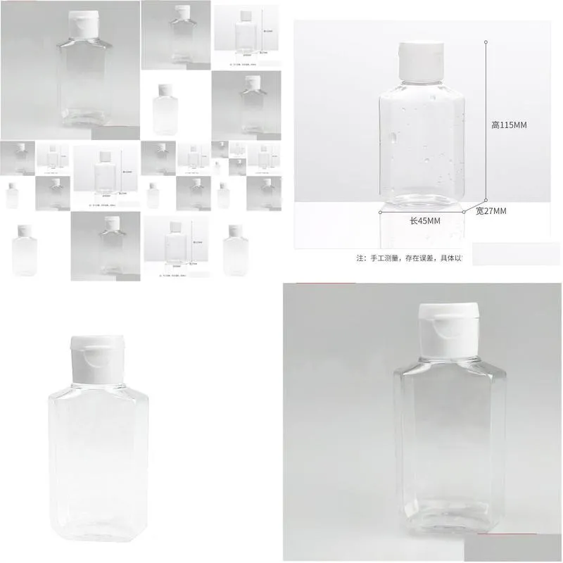 60ml empty hand sanitizer gel bottle hand soap liquid bottle clear squeezed pet sub travel bottles