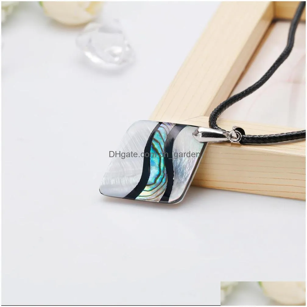 wholesale new fashion necklace in europe and america natural abalone shell series pendant necklace handmade lady pendant stxl029