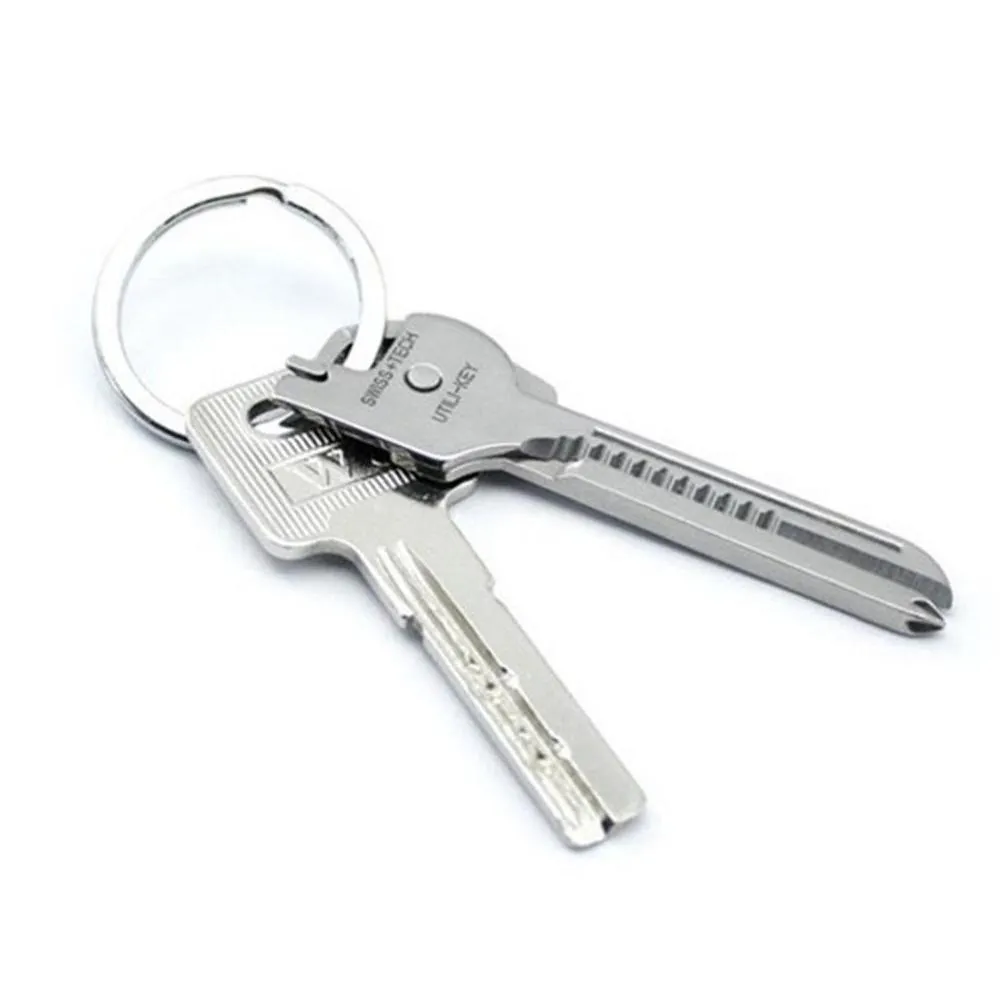 6 in 1 mini multifunction foldable knife key swiss tech utili key outdoor screwdriver bottle opener keychain camping multifunction