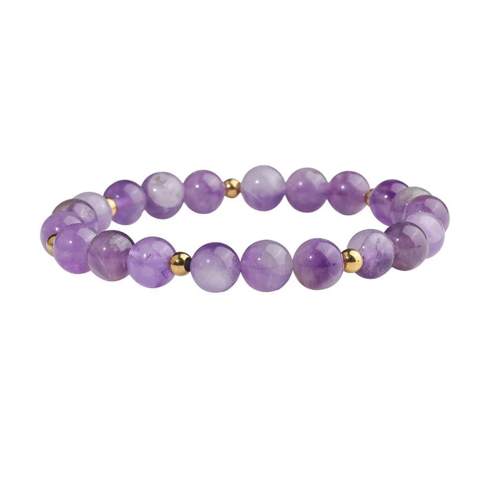 8mm amethyst tiger eeyes agate beads bracelet for women men elastic healing balance natural stone bracelet fashion