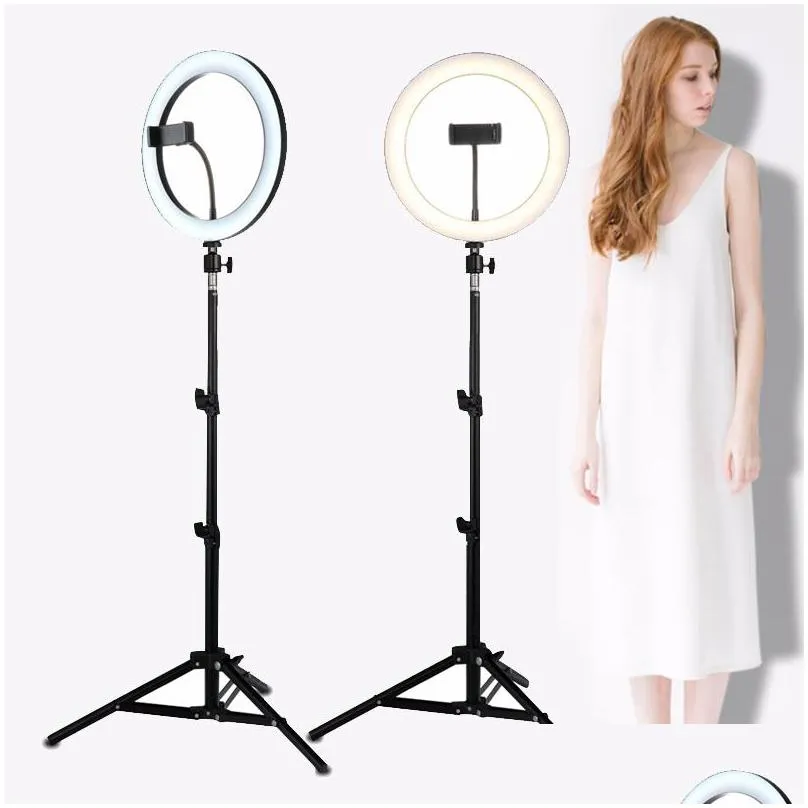 led selfie ring light studio p ography p o filled ring light dimmable with tripod used for iphone yutube makeup live video