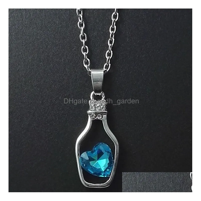 korean necklaces collarbone chain drifting bottle with crystal pendant necklace