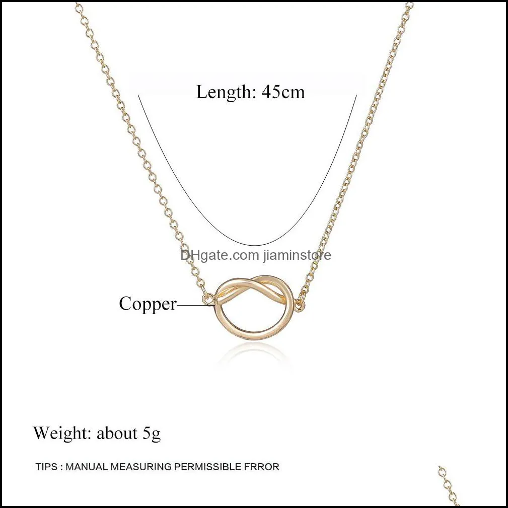 infinity forever love knot necklaces pendants for couple girlfriend small cute rose gold color chian necklace