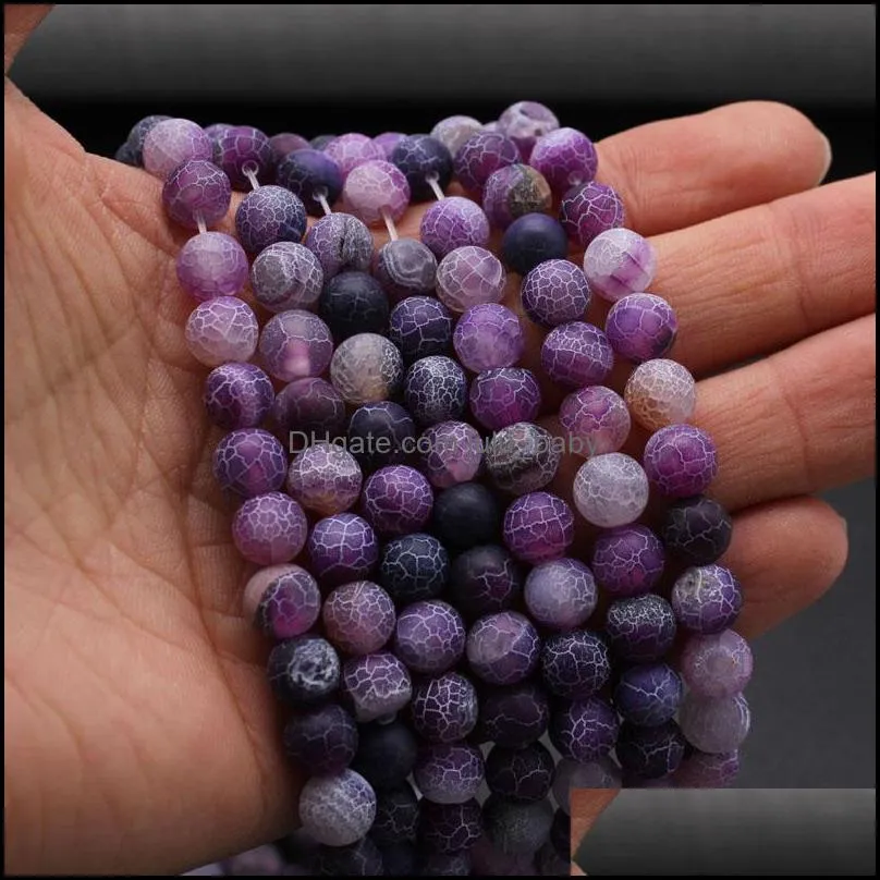 delicate purple agate stone beads charm for diy elastic beads bracelet handmade 4 6 8 10mm natural stone charm