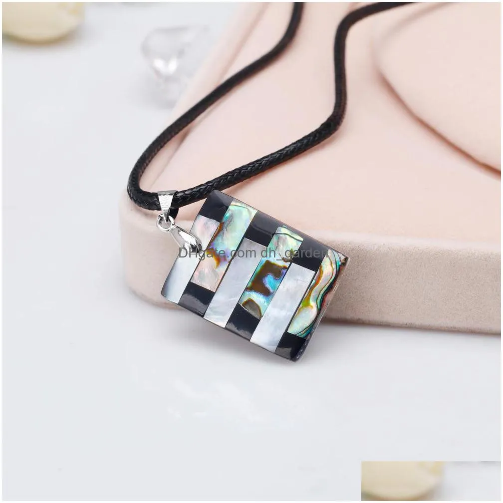 fashion necklac pendant jewelry personality roundshaped natural abalone shell series american clavicle chain shipping stxl037