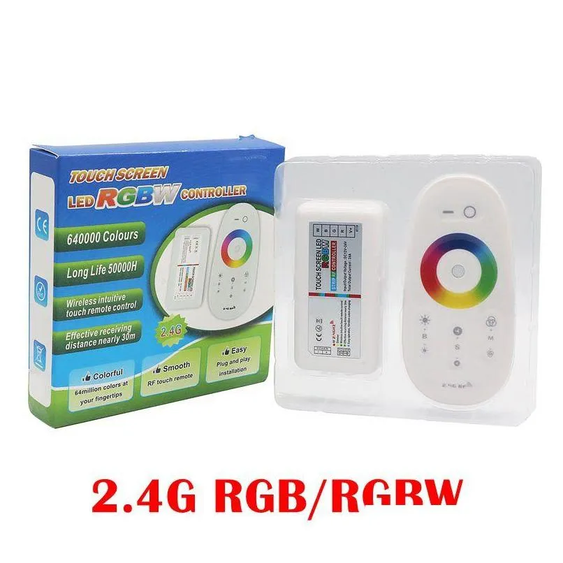 2.4g rgb rgbw led strip controller touch screen remote control rf wireless dc 12v24v led driver