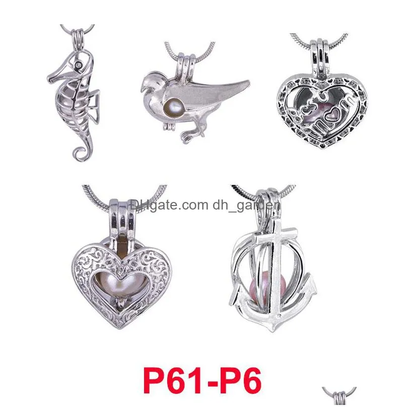 300 designs pearl cage pendant silver love wish gem beads cages locket diy charm pendants mountings for jewelry making