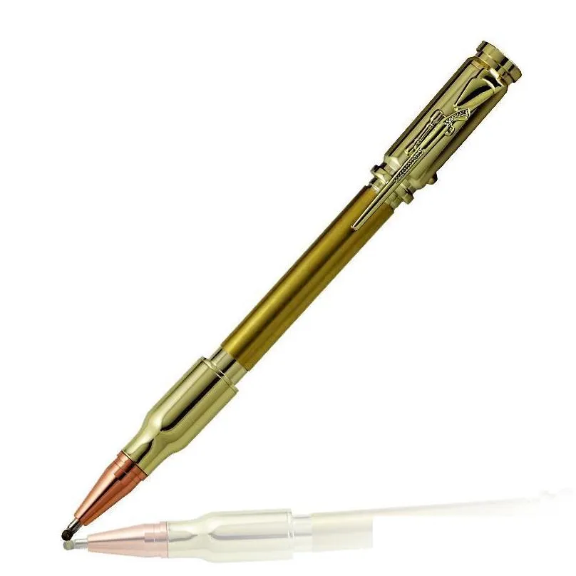 cool golden silver gun bolt clip handmade workshop wooden pen kits bullet selfassembly metal pen parts diy bolt action ballpoint