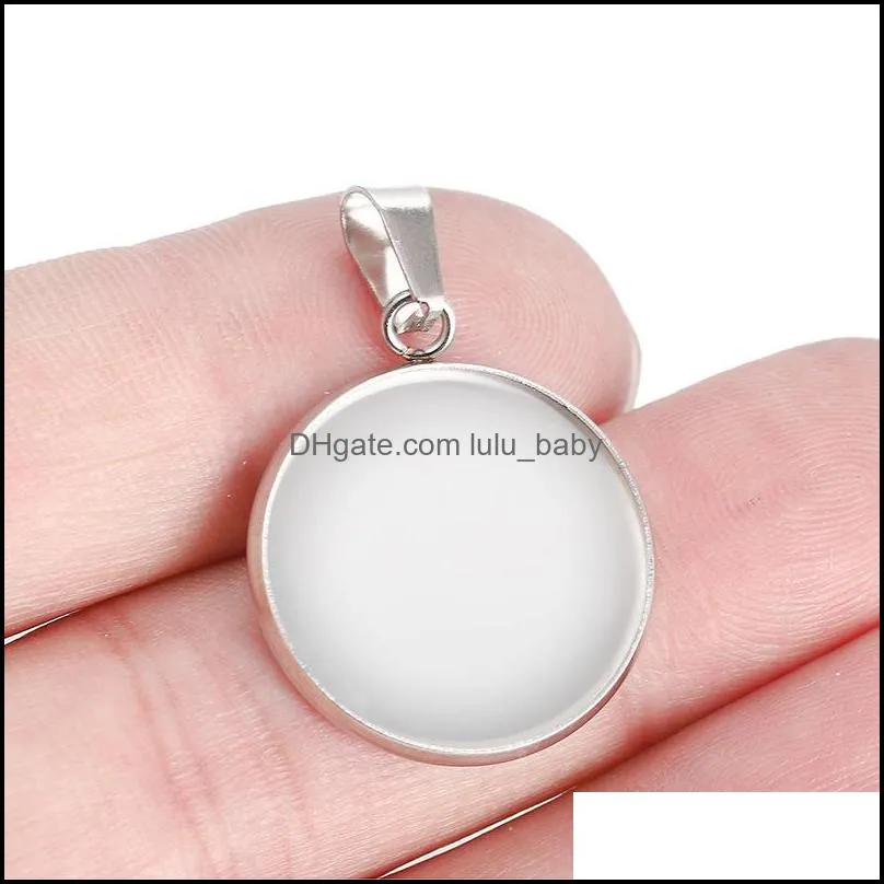 10pc/lot stainless steel cabochon cameo bracelet charms forjewelry making necklace pendants findings bases tray blank diy bezel 919 t2