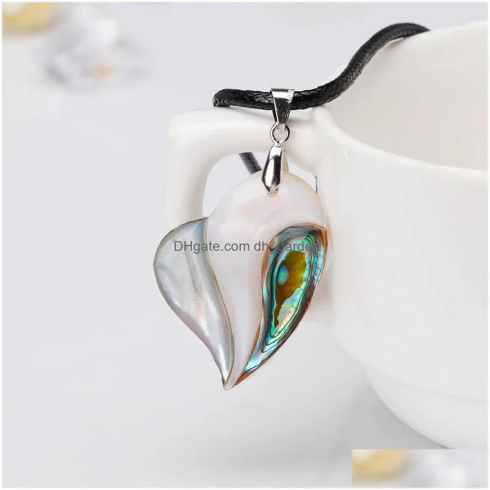 wholesale natural abalone shell pendant necklace concise personality baitao ladies european and american jewelry shipping stxl035