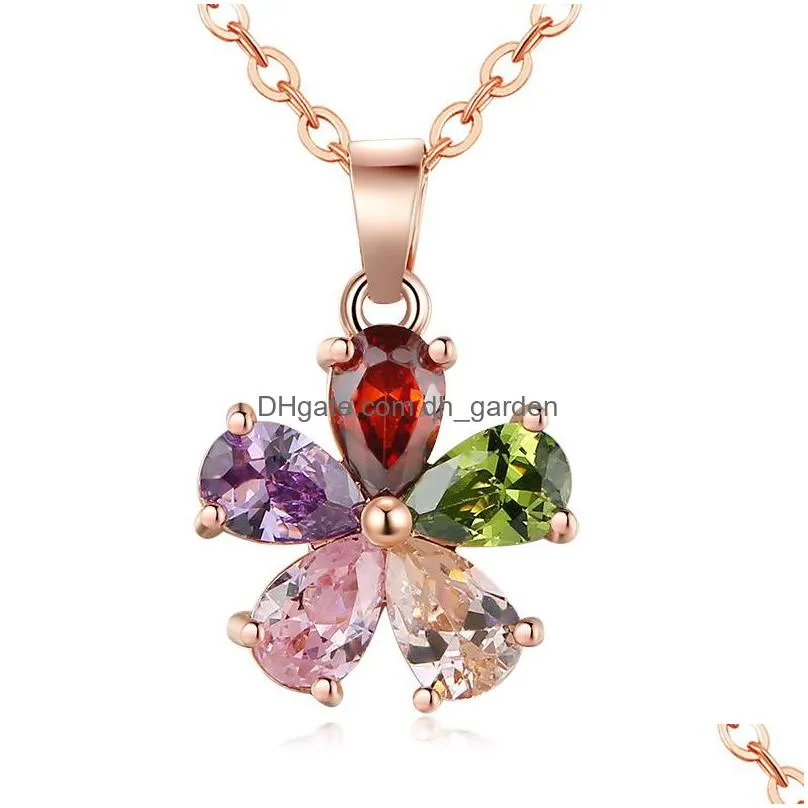 wholesale european and american hot selling quality female jewelry necklace inlay zircon micro inlay pendant shipping