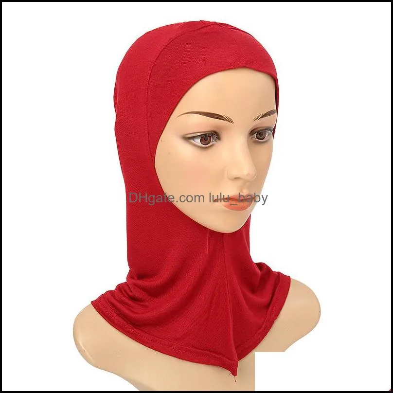 designer muslim women cover inner hijab scarves woman solid color plain underscarf cap scarf mercerized cotton ladies hat