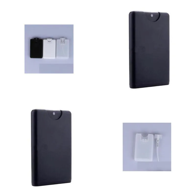 promotion empty 20ml plastic black credit card shape pocket perfume bottle women cosmetic container small mini spray bottles