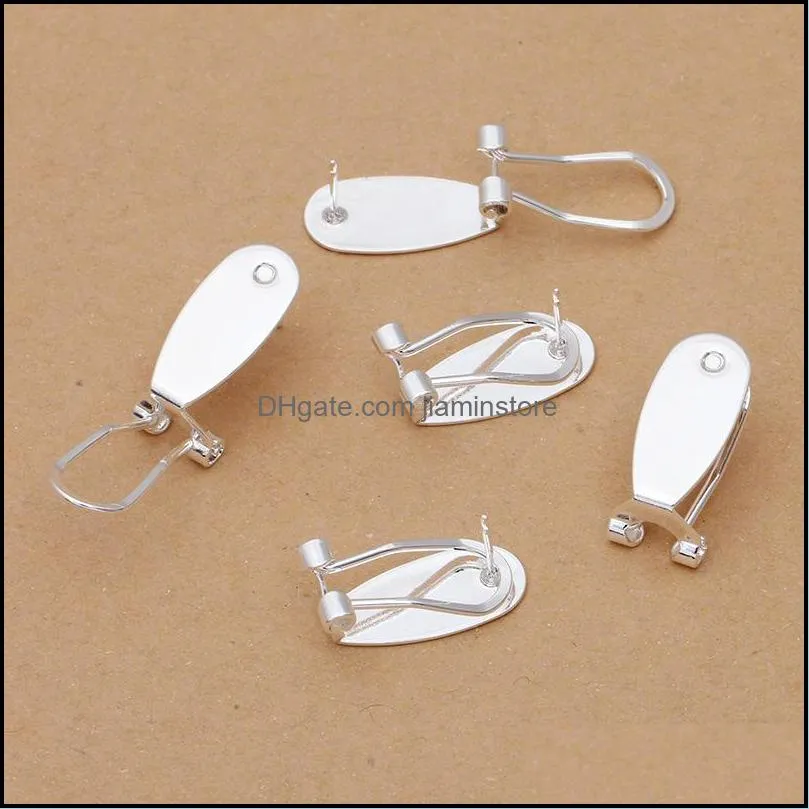 silver gold fingernail earring post for native women beadswork earring jewelry finding making 50 pieces/lot