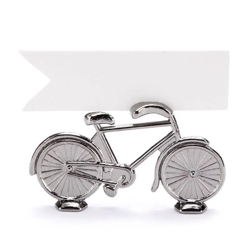 creative vintage bicycle bike table place card holder name number wedding party memo clip restaurants decoration