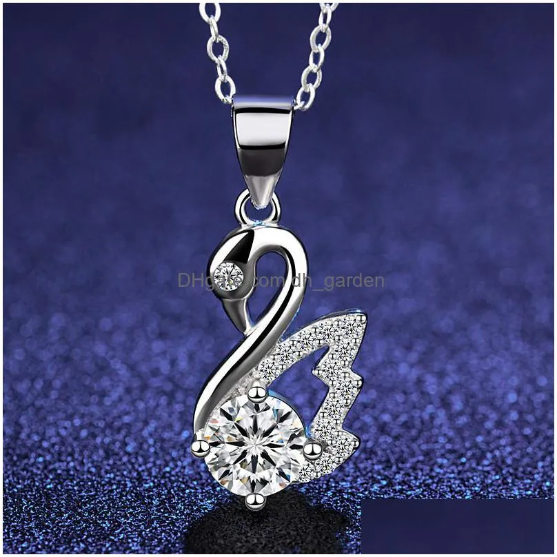 30 sterling silver add white cooper zircon pendant imitation mossan diamond necklace womens lucky clover jewelry