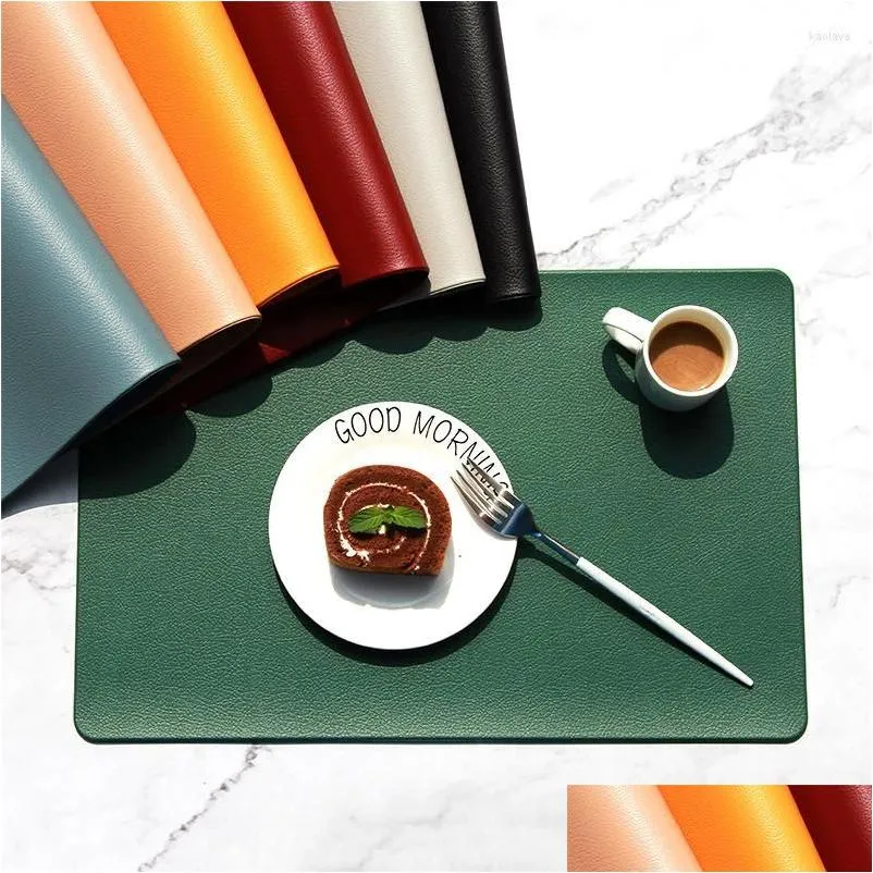 table mats mat morandi color leather placemat heat insulation pad decorative for home restaurant decoration perfect accessory