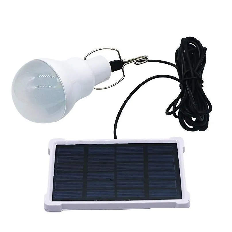 portable led solar lamp charged solar energy light panel powered emergency bulb for outdoor garden camping tent fishing
