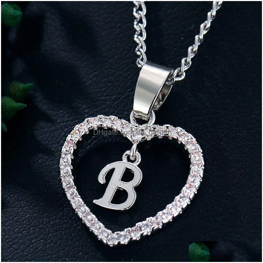 hot silver plated letter y necklace 26 letters zircon love necklace jewelry love pendant 18 inches chain shipping