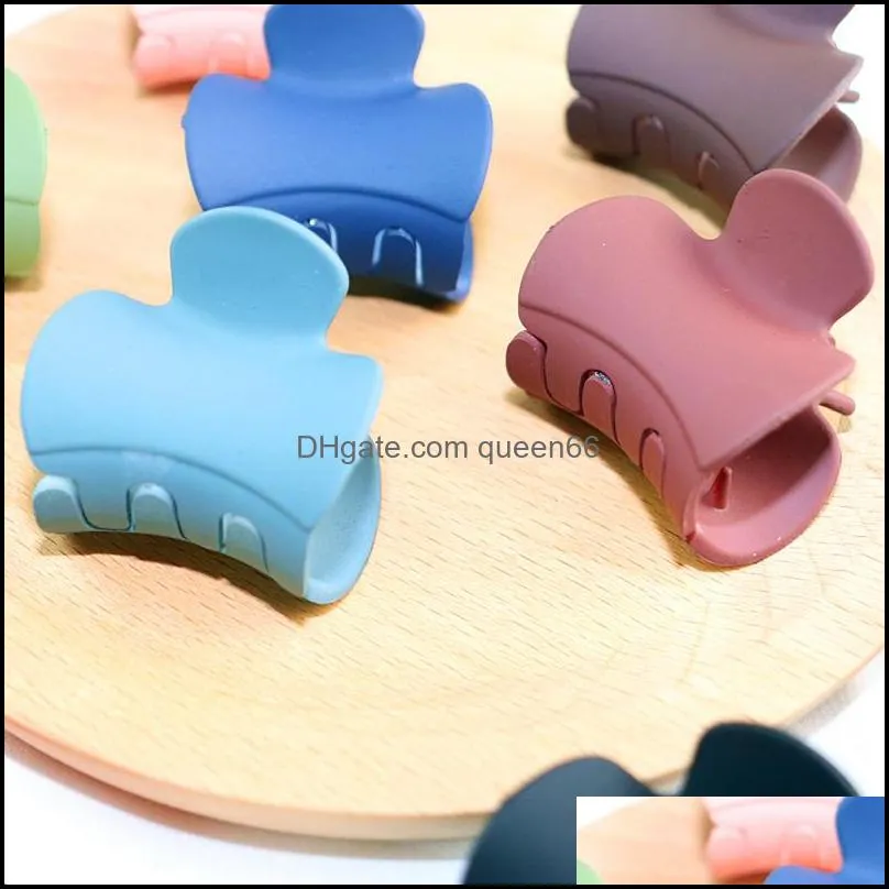 acrylic clamp frosting solid color mini claw clip 3.2x2.2x2.6cm simple hair jewelry 0 53qm q2