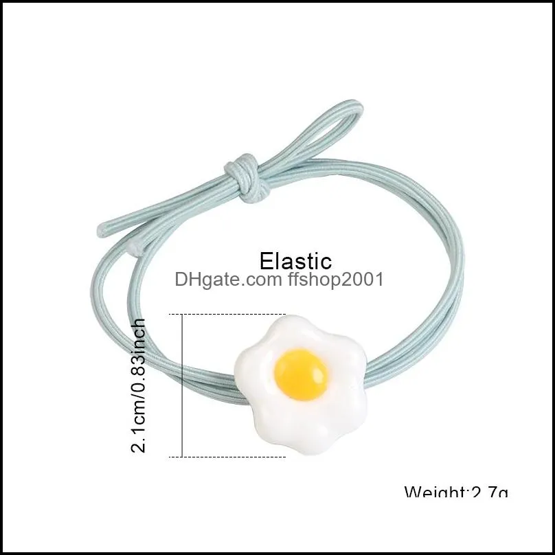 cute korea children women elastic hair band sweet yolk hair ties rope girl scrunchy kids ponytail holder fashion designs hair