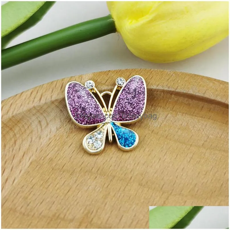 12pcs charm rhinestone glitter enamel butterfly charms metal earrings pendants dangle fit diy earring bracelet jewelry accessory