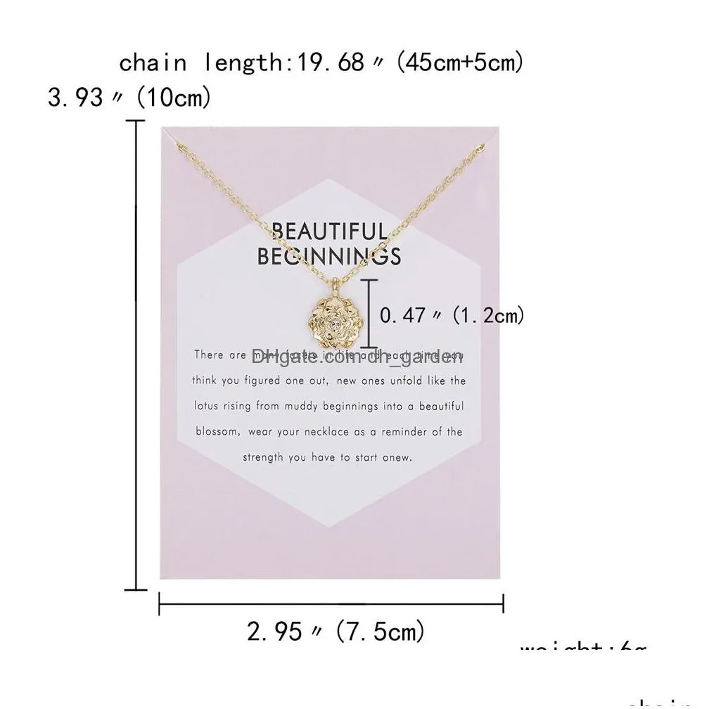 moon star pearl tassel adjustable paper card necklace letter flower pendant dogeared clavicle chain wholesale