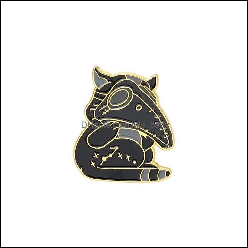 crow enamel brooches pin for women fashion dress coat shirt demin metal funny brooch pins badges promotion gift 2021 design 1349