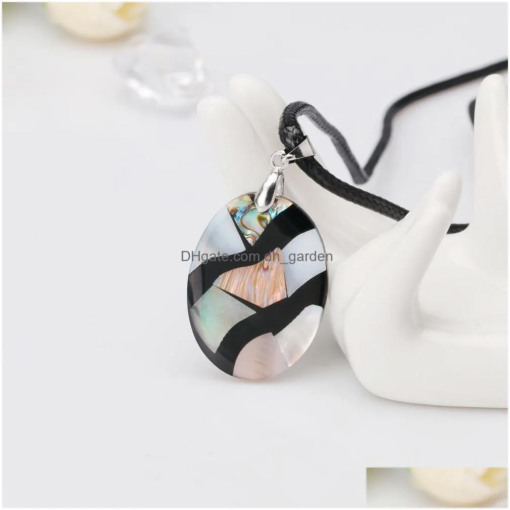 wholesale european and american fashion personality natural abalone shell necklace pendant for pearls party gift stxl031