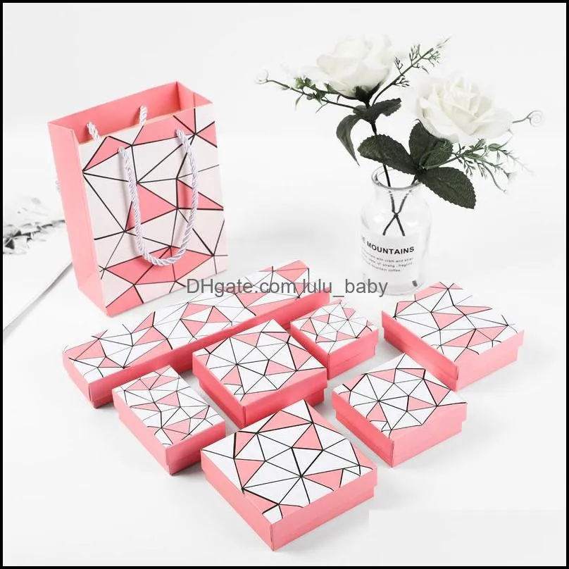 irregular geometry jewelry box trend ring gift case pink white jewelry storage for necklace style pendant display